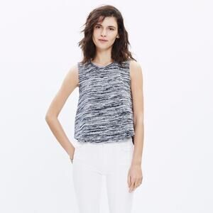 Madewell Space Dyed Tank Knit Stretchy Black Large